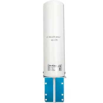 Välistingimustes kasutatav mitmesuunaline 4G LTE antenn QOLTEC 57044, 5 dBi, 600–2700 MHz, 50 W, 50 Ω, valge vasest korpus