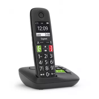 Gigaset E290A analoog-/DECT-telefon helistaja ID-ga must