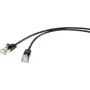 Renkforce RF-4538186 RJ45 võrgukaabel, patch-kaabel CAT 8.1 F/FTP 0,50 m must üliõhuke, kullatud pistikukontaktid 1 tk (RF-4538186)