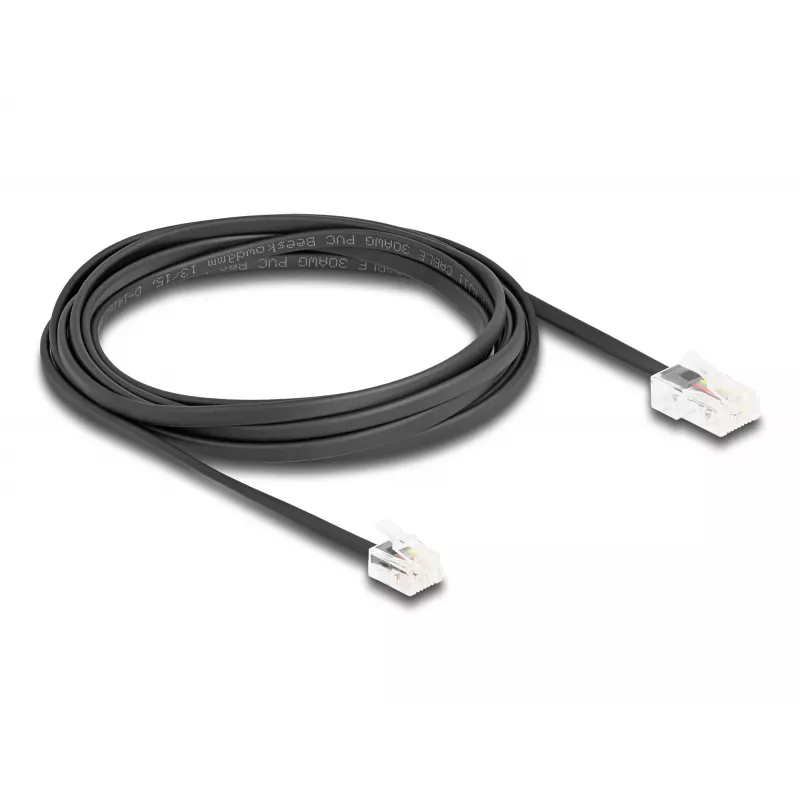 DeLOCK telefonikaabel RJ45-pistik, RJ11-pistik, must, 3 m