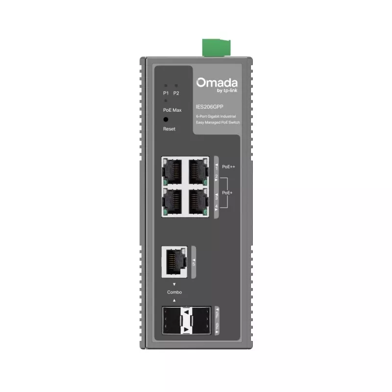 TP-Link IES206GPP võrgulüliti hallatav Gigabit Ethernet (10/100/1000) Power over Ethernet (PoE) Must