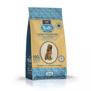 FOLK Kesk- ja suurte tõugude kašuubipärane kalaroaõun, peterselli ja leeskputkega - kuivtoit koertele - 12kg