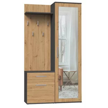 Esikukapp Top e shop GARD DUO ANT/ART KPL — 2 hingedega ust, puitlaastplaat, 1000×350×1800 mm