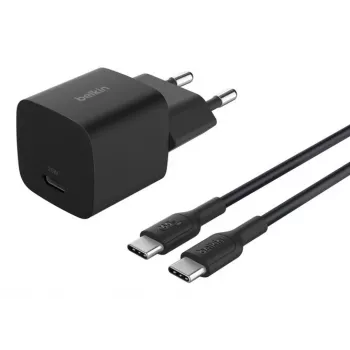 AC Indoor Charger Belkin BoostCharge 25W USB-C PD/PPS, 1 m kaabel, Must — mängukonsoolidele, nutitelefonidele, tahvelarvutitele