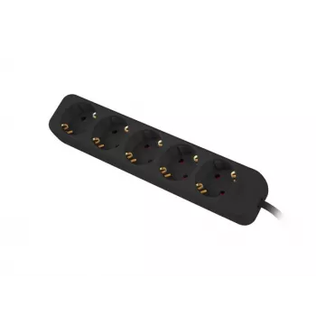 Pikendusjuhe Lanberg PS0-05F-0300-BK 3m 5 vahelduvvoolupistikupesa Siseruumides Must