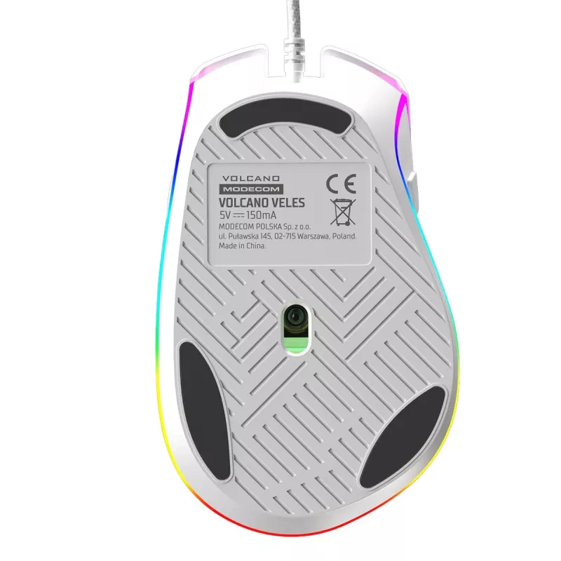 Juhtmega optiline hiir MODECOM Volcano Veles (valge) — mudel M-MC-VELES-200