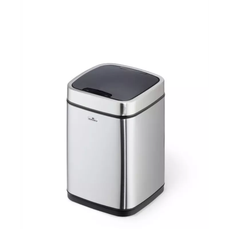 Prügikast Durable NO TOUCH 6L ristkülikukujuline roostevaba teras hõbedane must