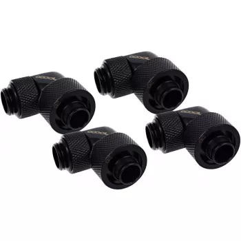 Eiszapfen 16/10mm kruviliitmik 90° pööratav G1/4, must ühendus, pehmetele voolikutele (PVC, silikoon, neopreen)