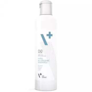 Hüpoallergeenne šampoon VETEXPERT 250 ml koertele ja kassidele — puhastav, igale karva tüübile, igas vanuses
