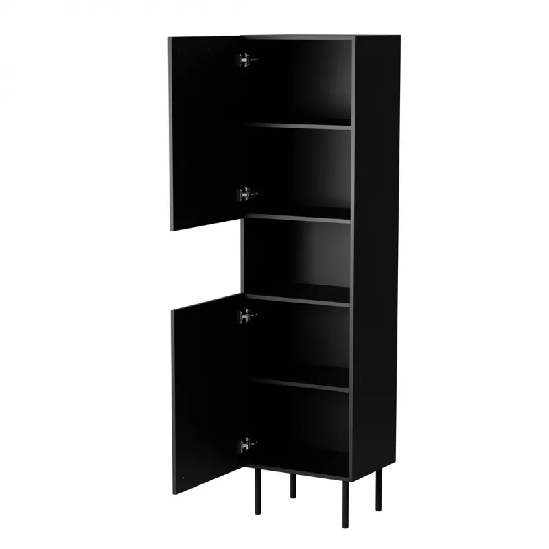 Cama meble JUTA panipaik 50×39,5×190 cm, põrandal seisev seinaäärne, must linol calabria viimistlusega