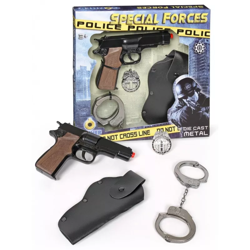 Mängupolitseiniku komplekt Pulio 155425/6 koos tarvikutega — rollimängukuju ja varustus