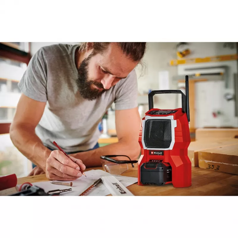 TC-RA 18 Li BT - Solo, ehitusplatsi raadio punane/must, Bluetooth, ilma aku ja laadijata