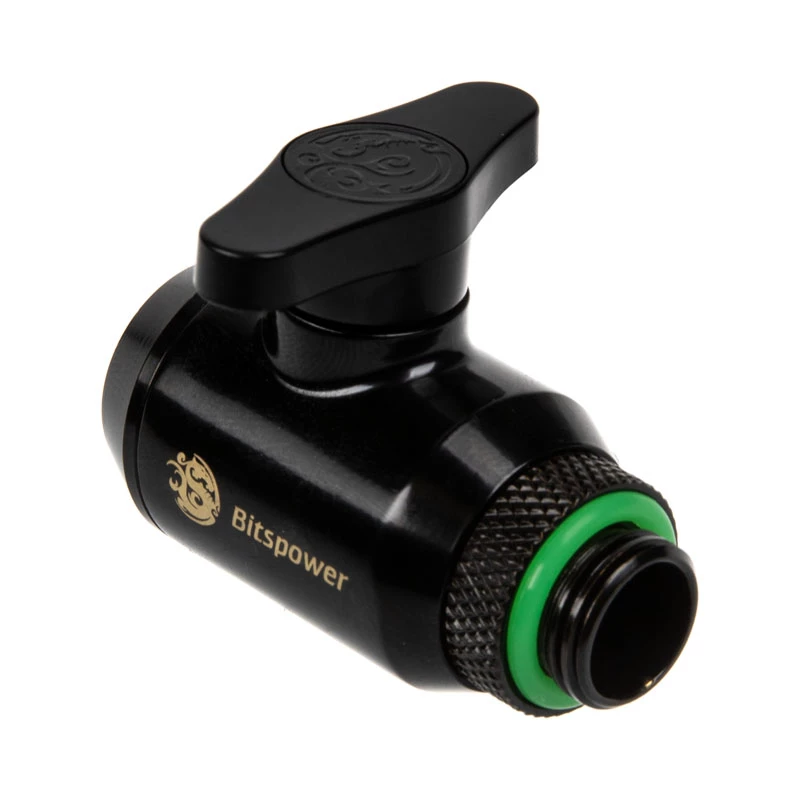 Bitspower Stopcock 1x F 1/4 tolli & 1x G1/4 tolli isane, pööratav - mattmust