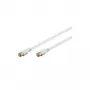 Wentronic Goobay SAT-ühenduskaabel, F-Quick, 100% varjestatud, kullatud, valge, 1,5 m - F-pistik (Quick) F-pistik (Quick) (62743)