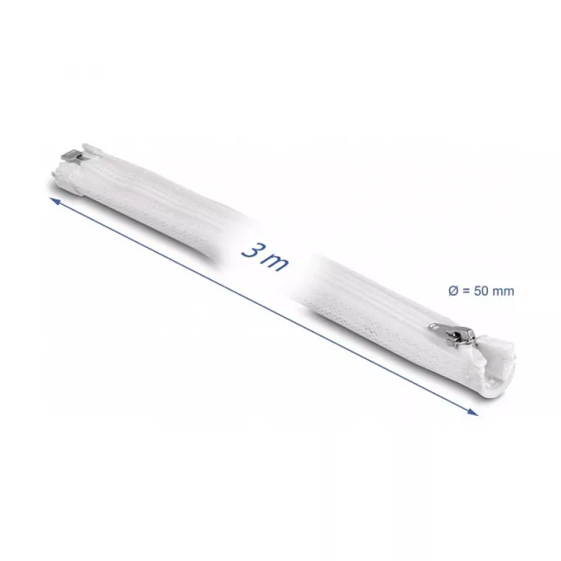 Põimitud varrukas DeLOCK 20835 3 m x 50 mm valge