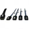 kaabel SFF-8087 > 4x S-ATA crossed Must 1 metre partially sheathed