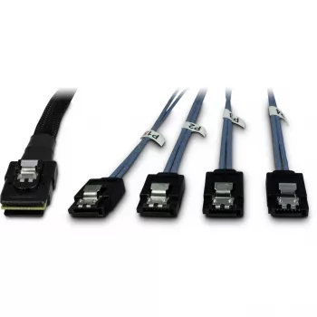 kaabel SFF-8087 > 4x S-ATA crossed Must 1 metre partially sheathed