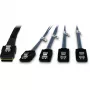 kaabel SFF-8087 > 4x S-ATA crossed Must 1 metre partially sheathed