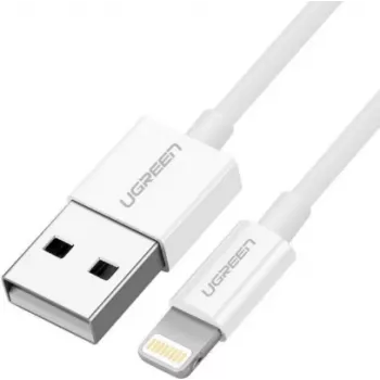 Ugreen'i kaabel USB 2.0 A Lightning 2m, 5V/2,4A iPhone 7 / 7plus / 6S / 6 / 6 Plus, iPhone 5s/5c/5, iPad Mini/Mini 2, iPad 1 m Valge