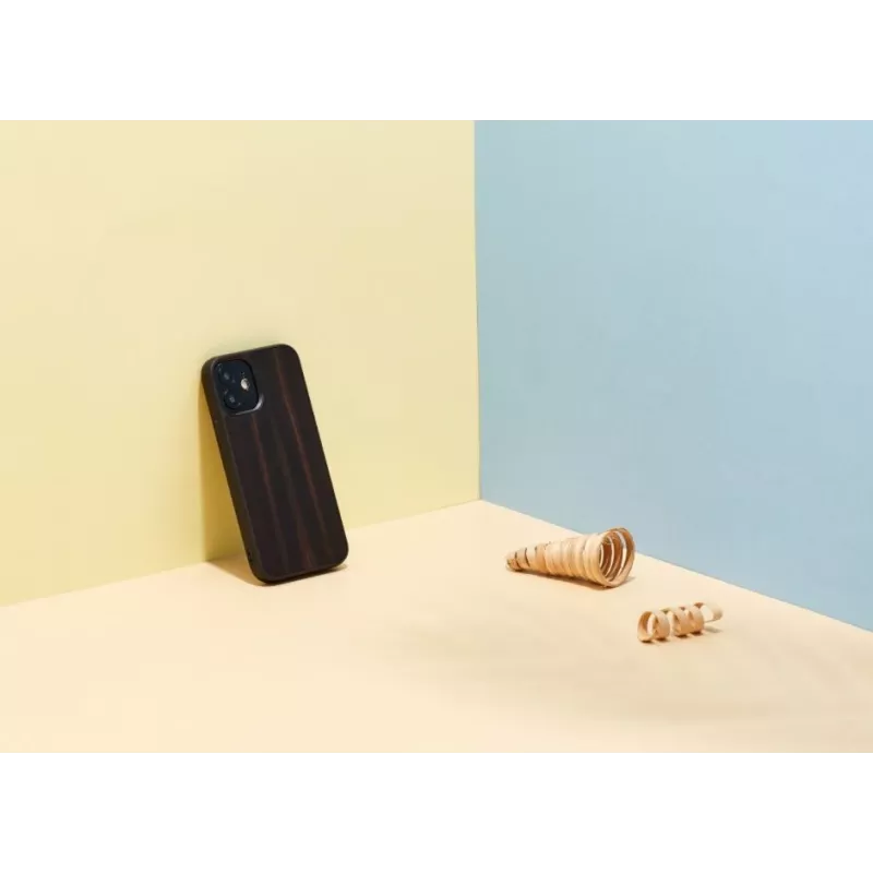 Kaitsev telefonikott Man and Wood iPhone 12 mini jaoks — eebenmust