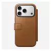 Folio-telefonikott Nomad Modern Leather Folio iPhone 17 Pro jaoks, nahk + alumiinium, 6,3 tolli (16 cm), Tan, 3 kaarditaskut