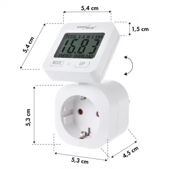 Wattmeeter energiamõõtur GB615E GreenBlue