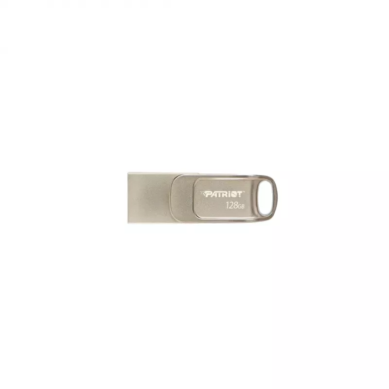 USB-mälupulk PATRIOT PS128GT560DS5D 128 GB USB 3.2 (USB-A / USB-C) pöördmehhanismiga tsingisulamist hõbedane