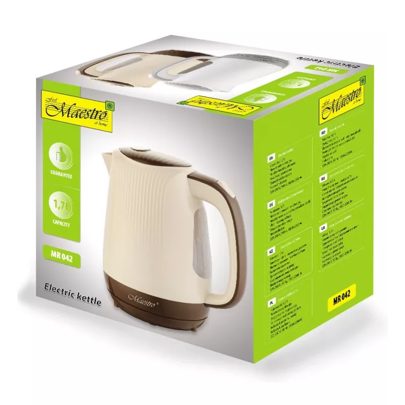 Feel-Maestro MR042 beež elektriline veekeetja 1,7 L Beež, Pruun 2200 W