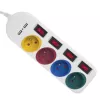 Pistikupesariba MACLEAN MCE229W — 4 pesa, 2× USB, 1,5 m kaabel, tüüp F, 10 A, valge