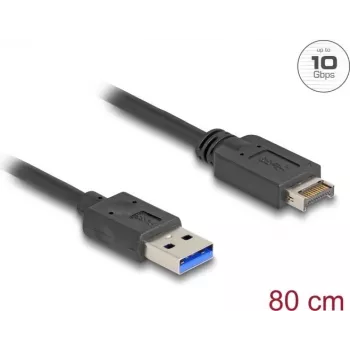 DeLOCK USB-kaabel 10 Gbps Type-E Key A 20 kontaktiga isane Type-A isasele 80 cm
