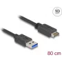 DeLOCK USB-kaabel 10 Gbps Type-E Key A 20 kontaktiga isane Type-A isasele 80 cm