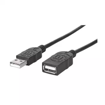 MANHATTAN Hi-Speed USB 2.0 pikenduskaabel, A-tüüpi pistik – A-tüüpi pesa, must, 1,8 m (338653)