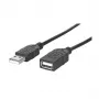 MANHATTAN Hi-Speed USB 2.0 pikenduskaabel, A-tüüpi pistik – A-tüüpi pesa, must, 1,8 m (338653)