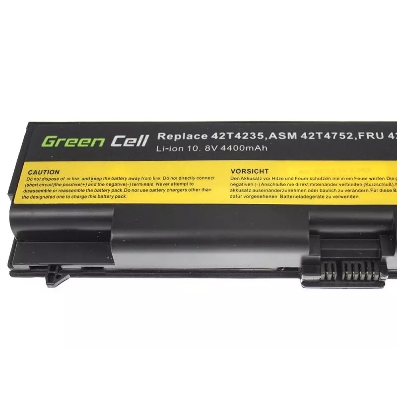 Aku roheline Cell LE05 Lenovo ThinkPad T410 T420 T510 T520 W510 Edge 14 15 E525 jaoks — 11,1 V 4400 mAh Li-Ion, 6 elementi, must