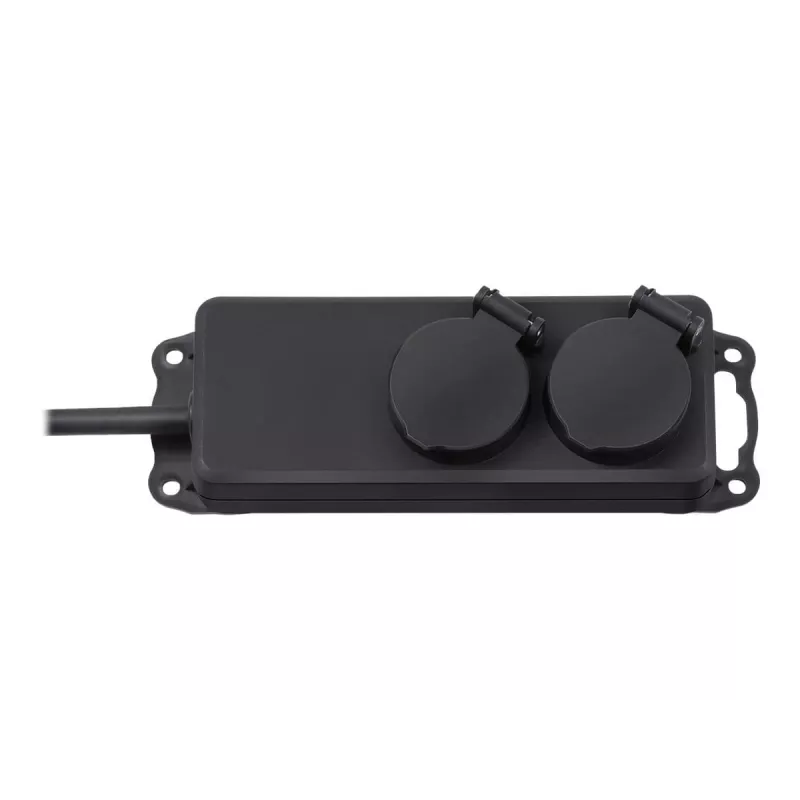 Brennenstuhl pikenduspesa IP44 2-suunaline must 2,0m H07RN-F 3G1,5 - Pikendusjuhe - AC 230 V - väljundpistikud: 2 - 2 m (1159930)