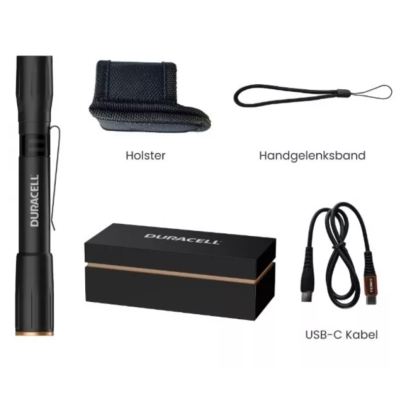 Duracell DF400R kinkekarbiga taskulamp, must