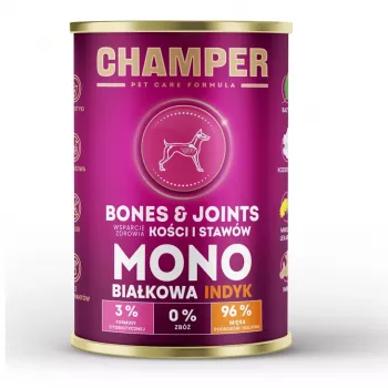 CHAMPER Bones & Joints Monoprotein kalkuniga märg koeratoit - 400g