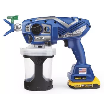 GRACO ULTRA AIRLES PAINT GUN (2 x aku. 2AH DEWALT+ LAADIMINE) + KOTT