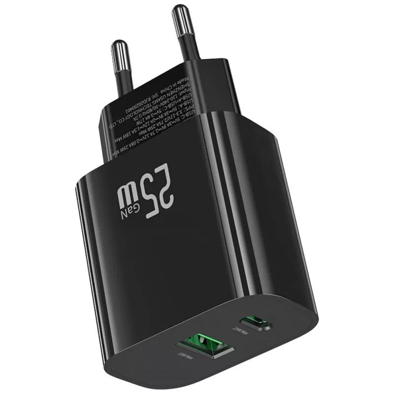 USB-laadija usams USA001629 25 W 1×USB-C + 1×USB-A kiirlaadimine
