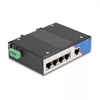 Ethernet Switch DELOCK 80162 — 5-pordiline Gigabit RJ45 DIN-liistule