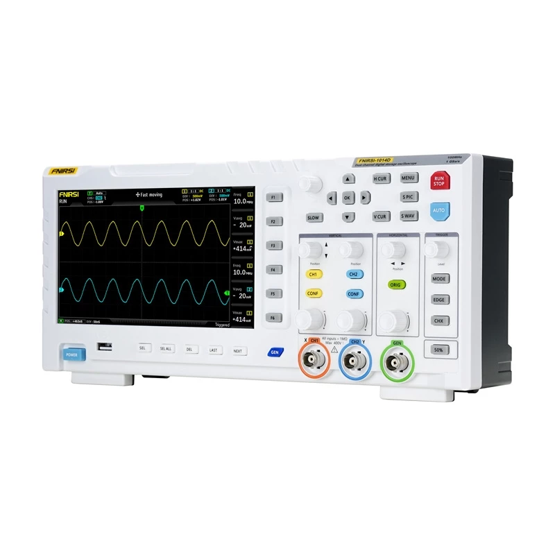 Ostsilloskoop-signaaligeneraator Fnirsi 1014D 2-ühes — 100 MHz ribalaius, 1 GS/s diskreetimissagedus