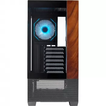 Cooler Master Elite 690 PC-korpus, Midi-Torn, ATX, Karastatud klaas - 4x ARGB-ventilaator, puit, must