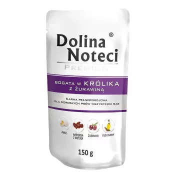 Märg koeratoit Dolina Noteci DOLINA NOTECI Premium Rabbit Adult 150 g kotike, teraviljavaba, täiskasvanud väikest tõugu koertele