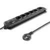 Liigpingekaitse Qoltec 50172 Must 6 pistikupesa 230V 5m