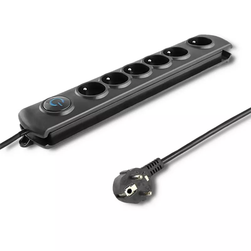 Liigpingekaitse Qoltec 50172 Must 6 pistikupesa 230V 5m