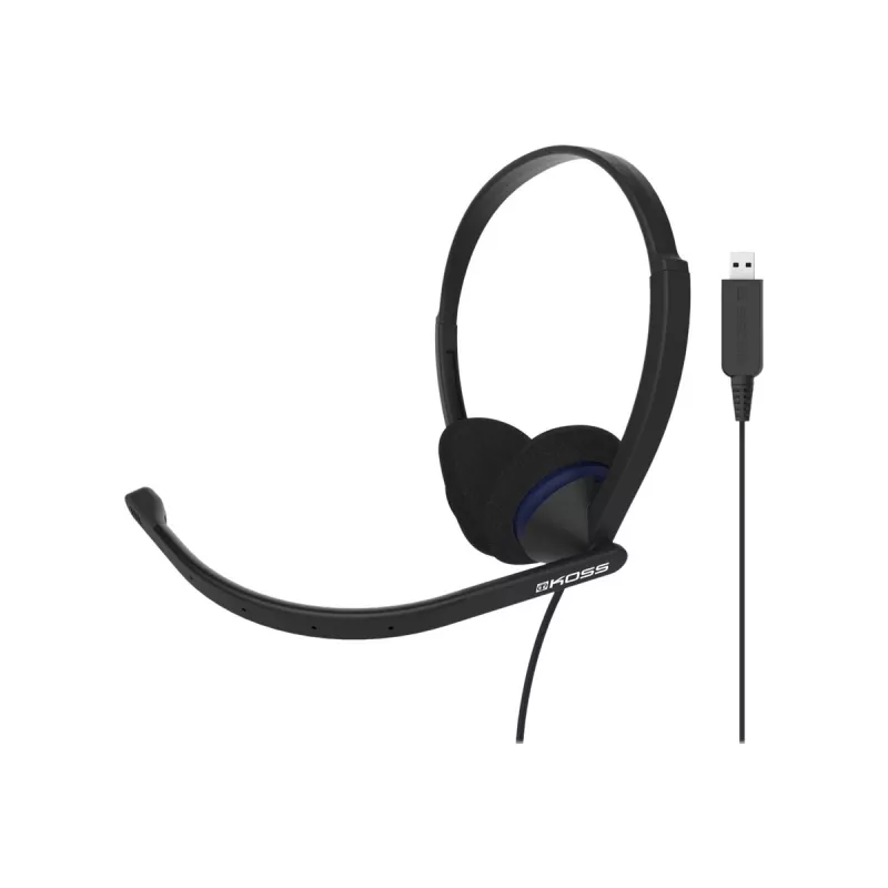 Koss CS200 USB-peaklapp juhtmega peavõruga kõned/muusika USB Type-A must