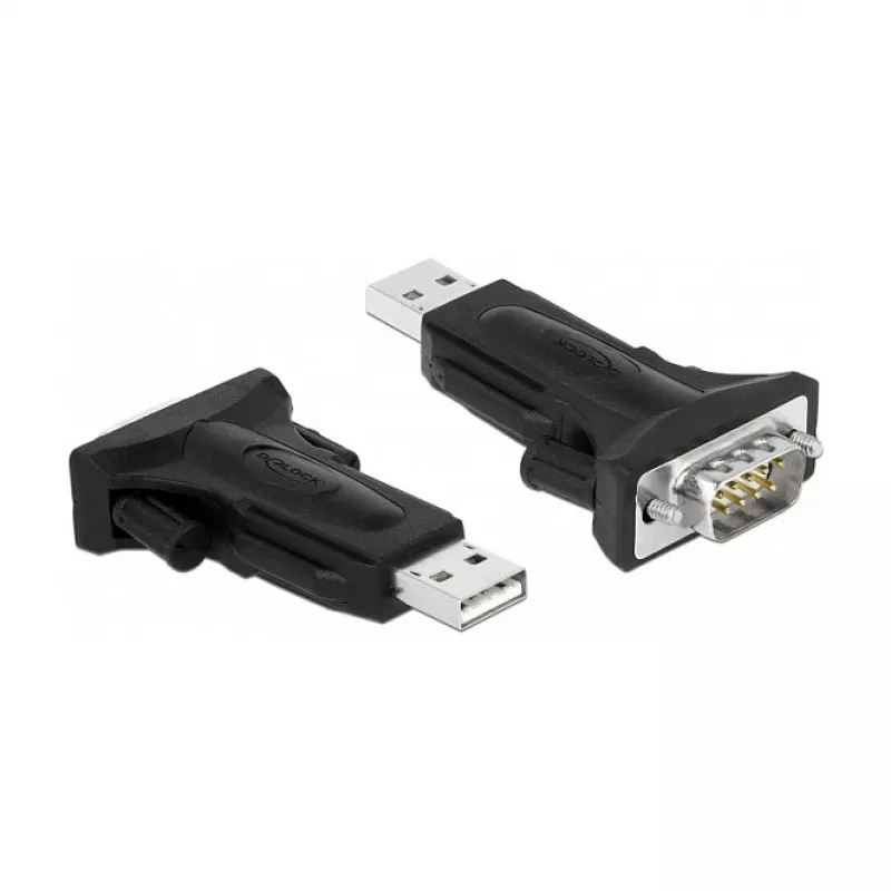 Jadakaabel DeLOCK 66286 USB Type-A DB-9 Must 0,8 m
