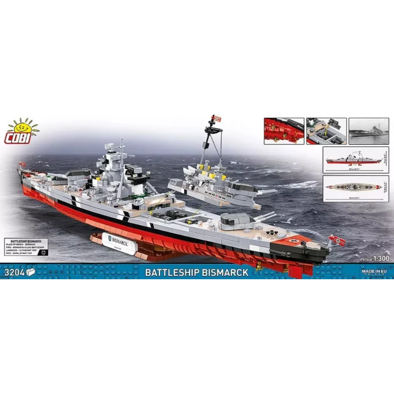 Ehituskomplekt Cobi lahingulaev Bismarck, 3204 osaga – Cobi CO BI-4860