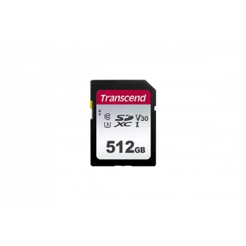 Transcend 300S - mälukaart - 512GB - Videoklass V30 / UHS-I U3 / Class10 - SDXC UHS-I (TS512GSDC300S)