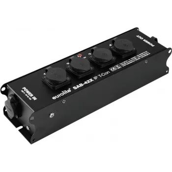 Toitejaotur EUROLITE SAB-42X IP T-Con (mudel 60003765) — ilmastikukindel lavatoitejaotur